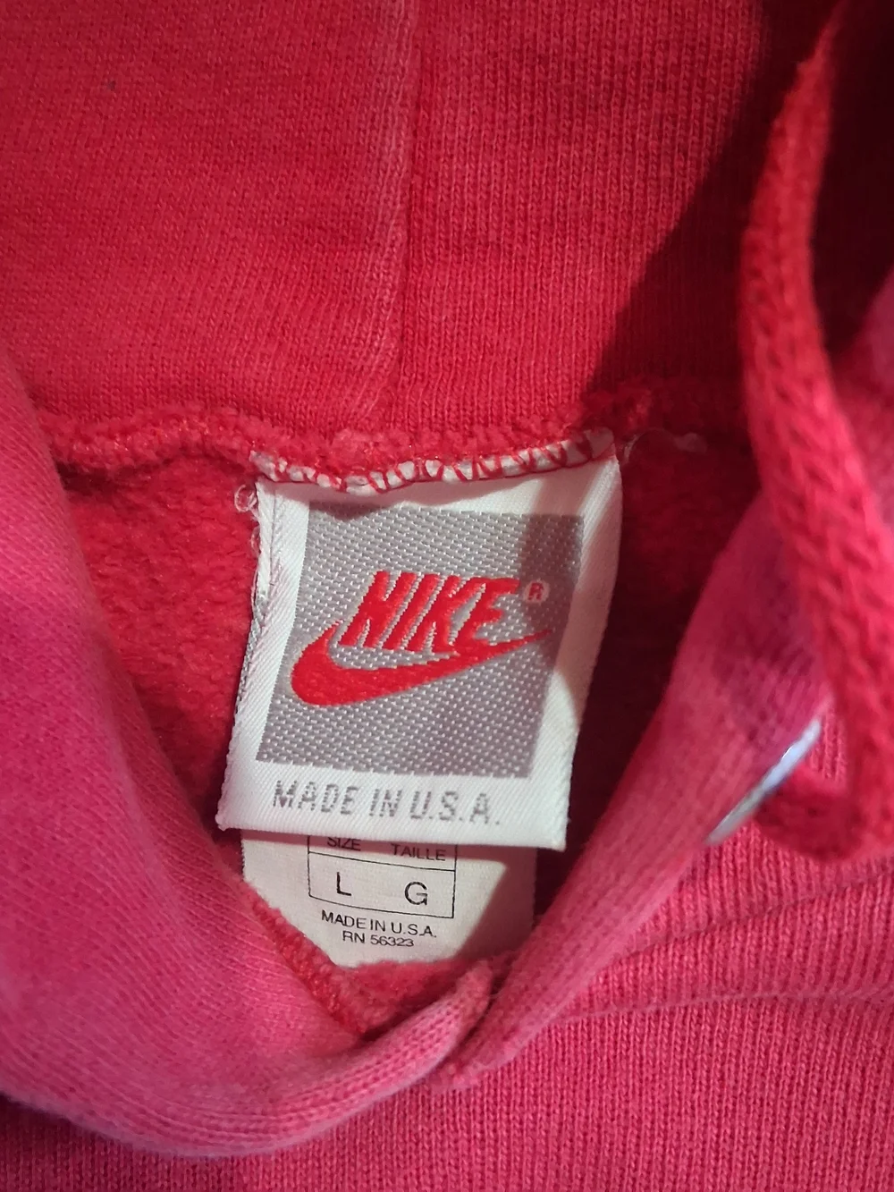 90s Made In Usa Nike Red Hooded Sweatshirt - Men's Pullover Hoodie